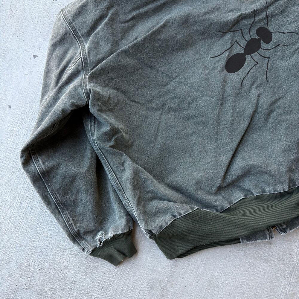 Carhartt WOMENS WJ130 MOS green hooded work wear jacket - Picture 7 of 8